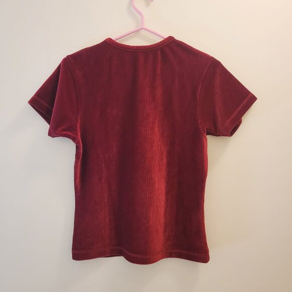 Women's top / Velvet / Red / Size S/M - Picture 3 of 5